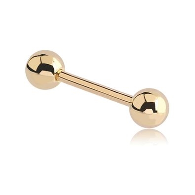 18 ct Barbell with Solid Balls