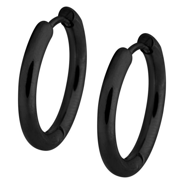 Small Black Hoops - 14 mm (sold in pair)