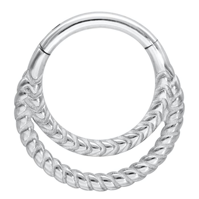 Double Twisted Rings Septum Clicker - Stål