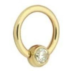 Flat Back Jewelled Smiley Ring - Guld Titan