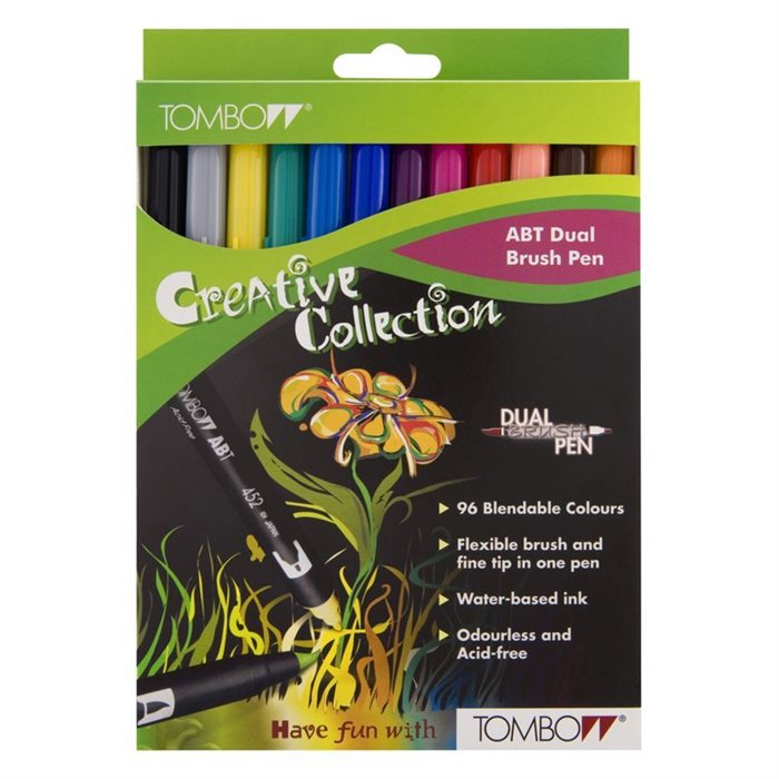 Tombow - Dual Brush Pen 12 pc Base Colours