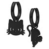 Cat & Mouse Black Mini Hoops - Sold in pair