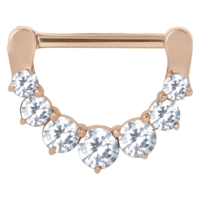Crystals Bröst Clicker - Rosé Stål