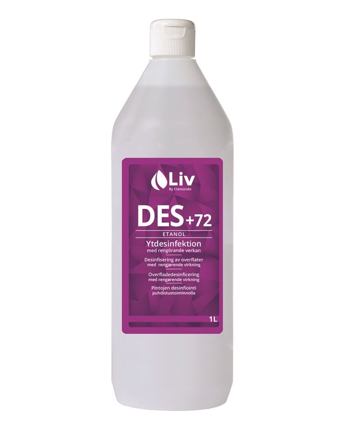 LIV Ytdesinfektion 72% Plus (med Tensider) - 1 liter