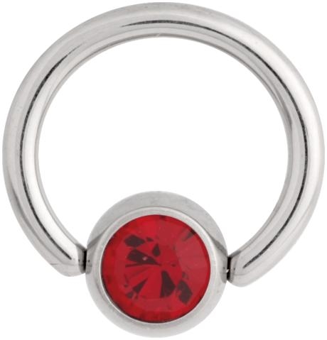 Product Image for Piercingring - Flat Back Jewelled Smiley Ring - Titan, Röd - Barbarella