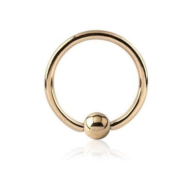 Piercing Ring Ball Gold Plated 