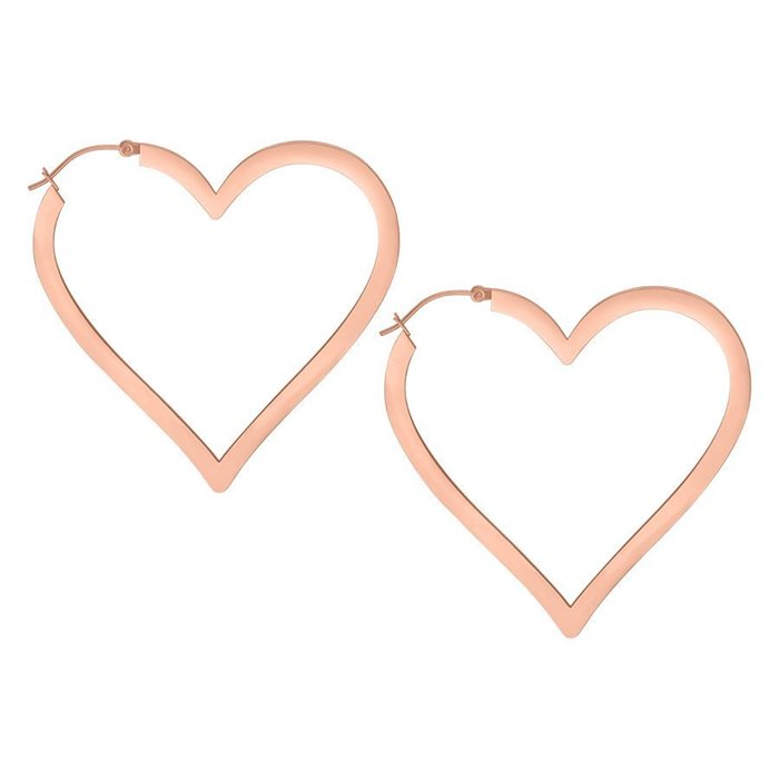 Rosé Heart Hoops - Säljs i par
