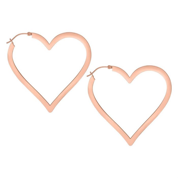 Rosé Heart Hoops - Sold in Pair