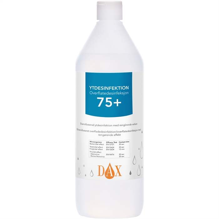 Dax Ytdesinfektion 75% Plus (med Tensider) - 1 liter