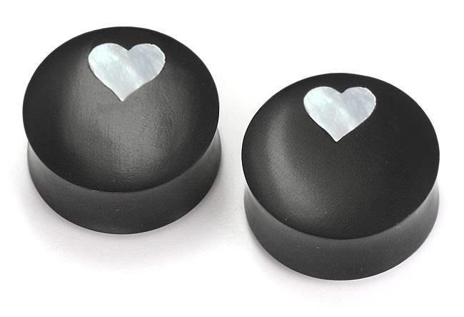 MOP Heart Plug - Areng Wood 