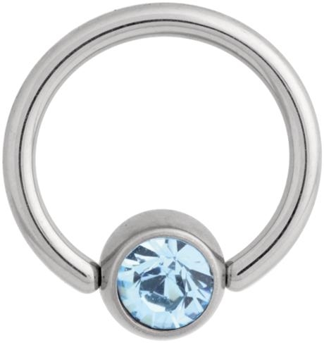 Product Image for Piercingring - Flat Back Jewelled Smiley Ring - Titan, Ljusblå - Barbarella