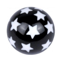 Acrylic-Threaded-Design-Ball-01---White-Stars-On-Black