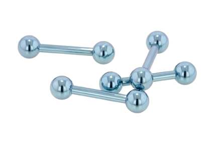Product Image for Piercing labret - Anodised (färgad) Micro Barbell 1.2mm - Titan, Ljusblå - Barbarella
