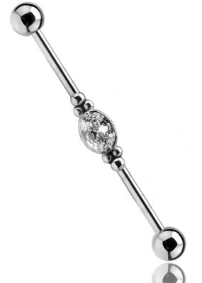 Jewelled Industrial Barbell - Steel