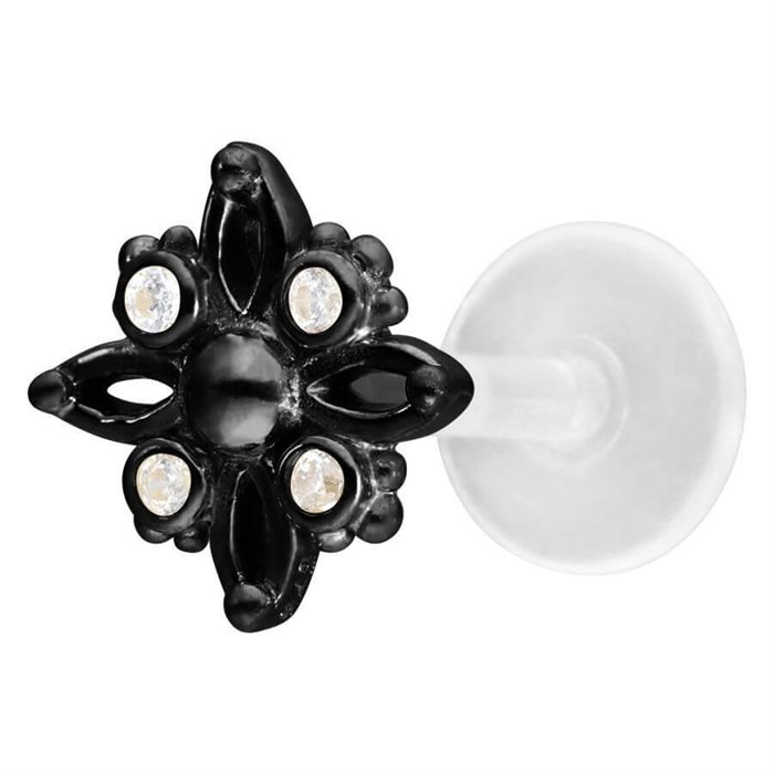 Black Polar Star BioPlast® Push-fit Labret 