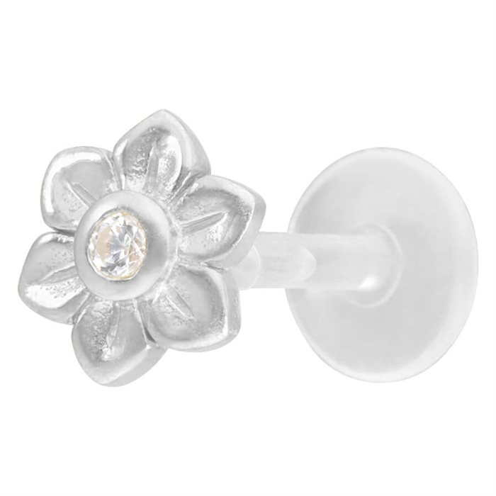 Silver Flower BioPlast® Push-fit Labret 