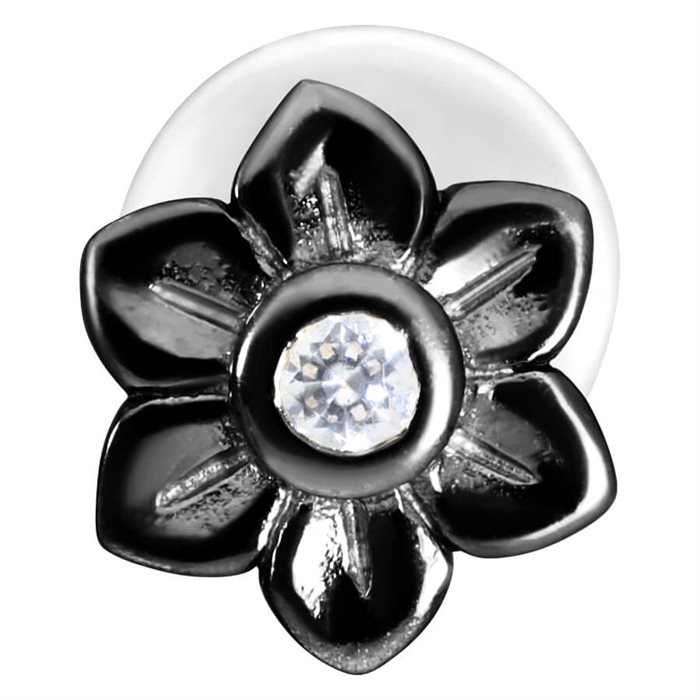 Black Flower BioPlast® Push-fit Labret 