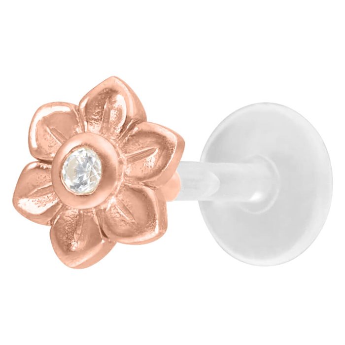 Rosé Flower BioPlast® Push-fit Labret 