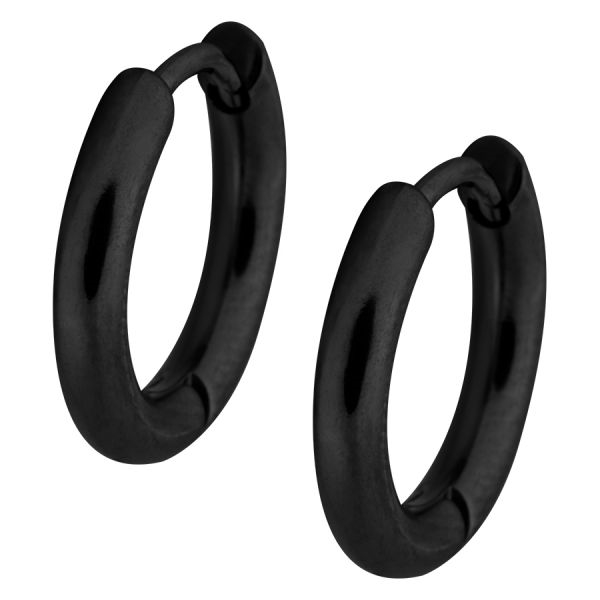 Small Black Hoops - 10 mm (sold in pair)