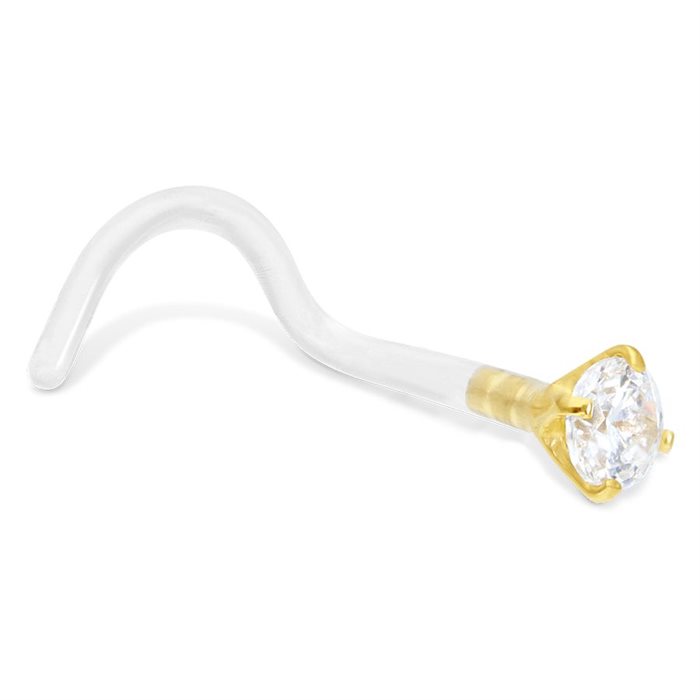 Nässkruv Bioplast® med 18k Gold Jewelled Crystal 