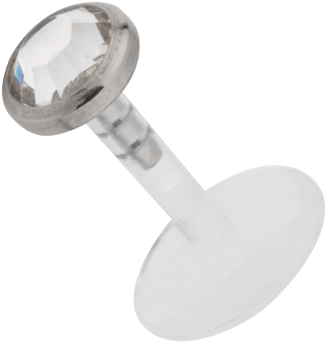 Jewelled 3.6mm Disc Bioplast® Push-fit Labret