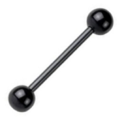 Barbell 1.6mm med 6mm kula - Svart Stål