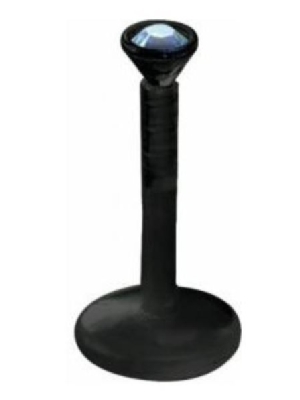 Product Image for Läpp-piercing - Svart BioPlast® Push-fit Labret med sten, Ljusblå - Barbarella