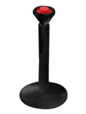 Product Image for Läpp-piercing - Svart BioPlast® Push-fit Labret med sten, Röd - Barbarella