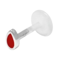 Bioplast-Push-Fit-Labret-Stud-09---Red-Teardrop