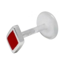 Product Image for Läpp-piercing - Red Diamond Push-Fit Bioplast® Labret - Barbarella