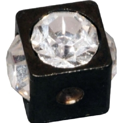 Clip-in Jewelled Cube - Svart Stål