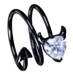 Black-Steel-Devil-Heart-Ring---Clear-