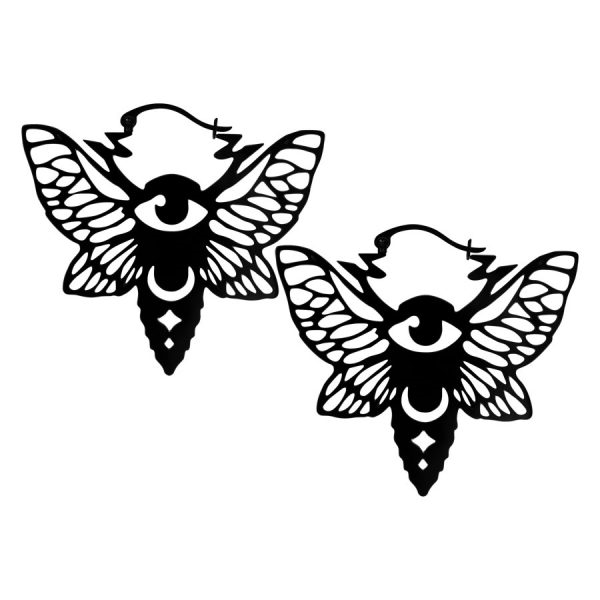 Black Moth Ear Hoops