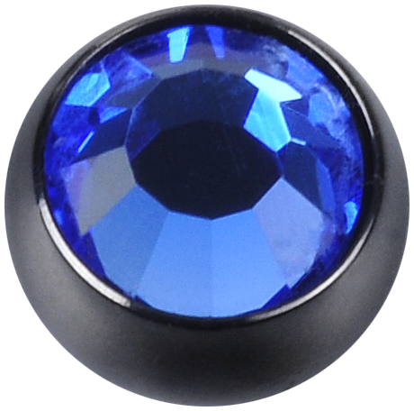 Product Image for Piercing toppar - Svart Gängad Kula med Sten - Stål, Röd - Barbarella