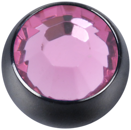 Product Image for Piercing toppar - Svart Gängad Kula med Sten - Stål, Rosa - Barbarella