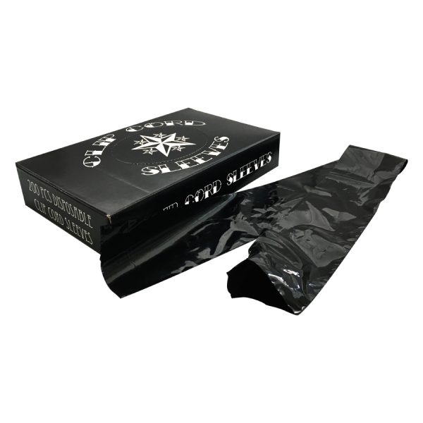 Wildcat® Black Clip Cord Sleeves - Box of 200 pc