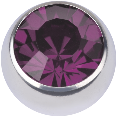 Product Image for Piercingring - Clip In Kula med Sten - Stål, Lila - Barbarella
