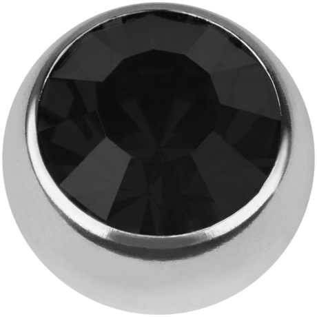 Product Image for Piercingring - Clip In Kula med Sten - Stål, Svart - Barbarella