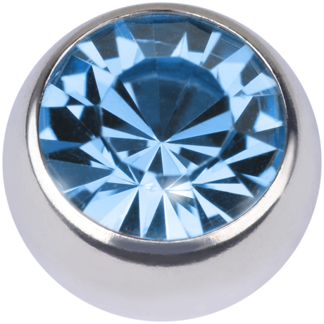 Product Image for Piercingring - Clip In Kula med Sten - Stål, Ljusblå - Barbarella