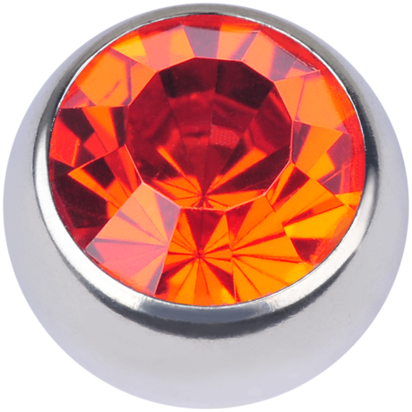 Product Image for Piercingring - Clip In Kula med Sten - Stål, Orange - Barbarella