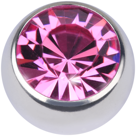 Product Image for Piercingring - Clip In Kula med Sten - Stål, Rosa - Barbarella