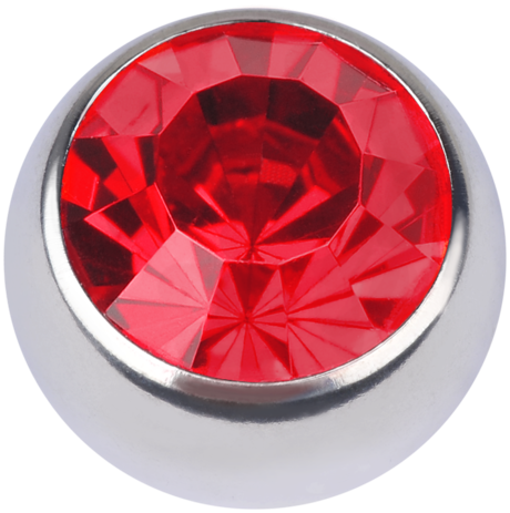 Product Image for Piercingring - Clip In Kula med Sten - Stål, Röd - Barbarella