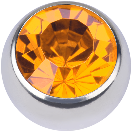 Product Image for Piercingring - Clip In Kula med Sten - Stål, Gul - Barbarella