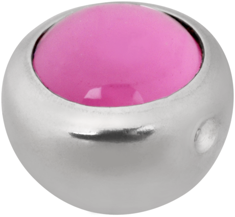 Product Image for Piercingring - Clip In Kula med Slät Sten - Stål, Rosa - Barbarella