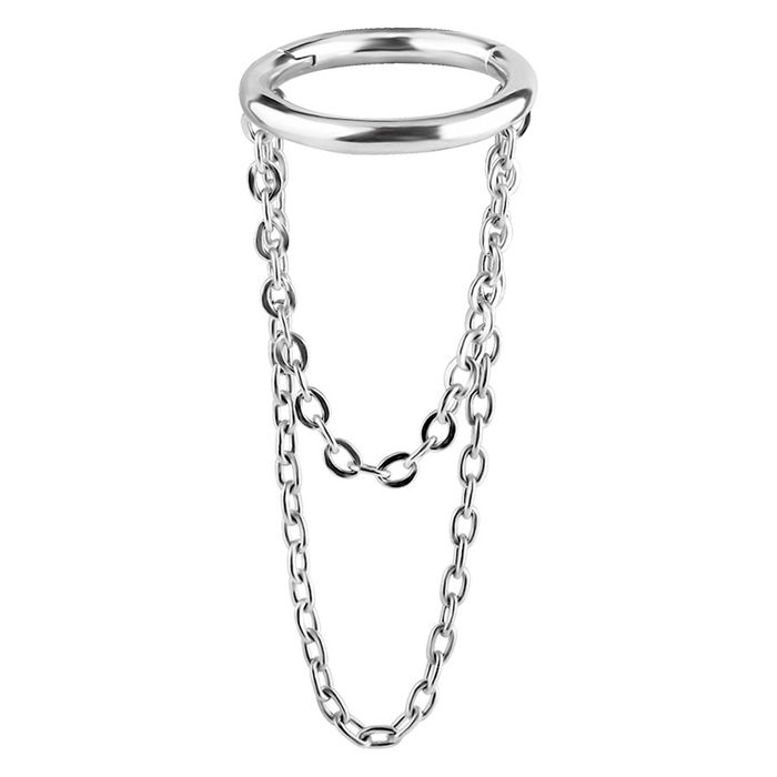 Dangling Chains Helix Clicker Ring - Stål