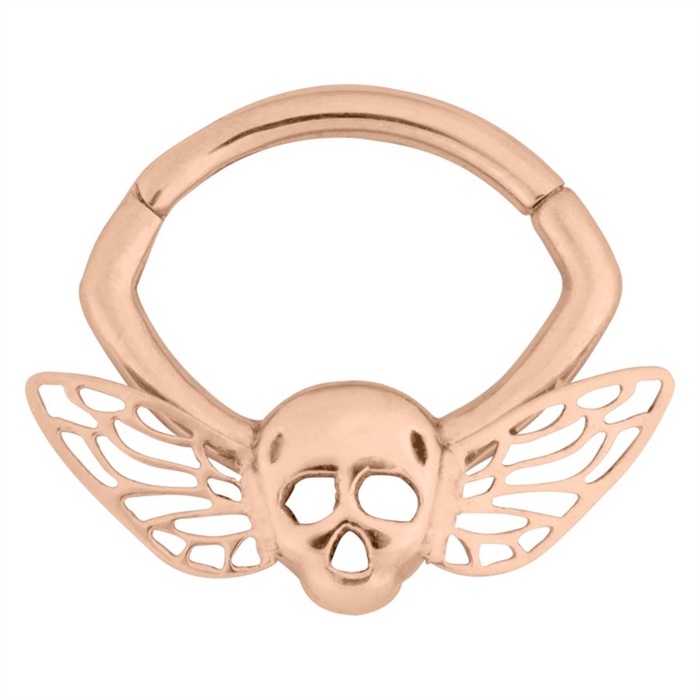 Skull Hinged Clicker - Rosé Stål