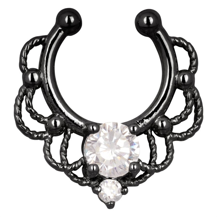Fairytale Fake Septum Ring - Svart Stål