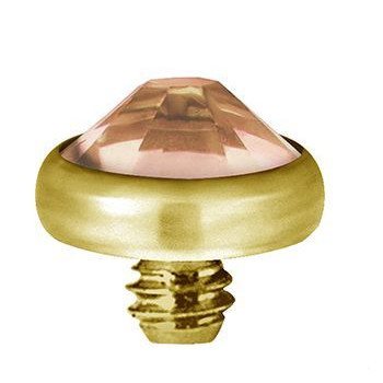 Product Image for Piercing toppar - Invändigt Gängad Micro Dermal Topp med Sten - Guld Titan, Persika färg - Barbarella