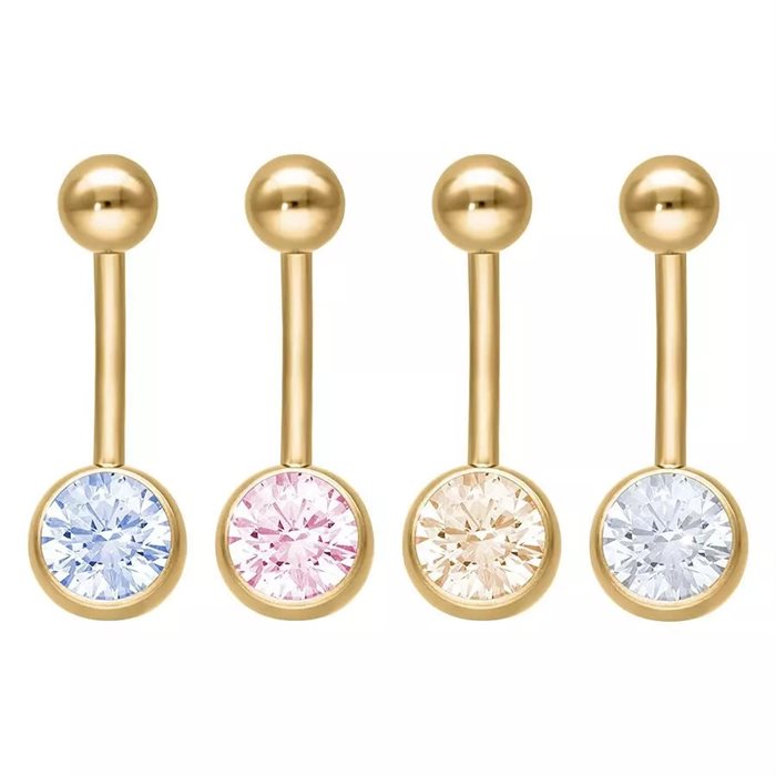 Guldig Navelpiercing med Sten - BYCG