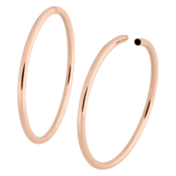 Rosé Hollowed Hoops - Sold in pair